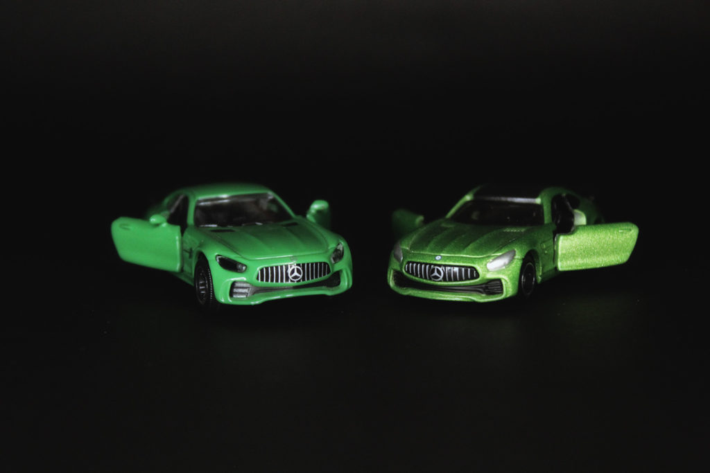 Majorette and Tomica Mercedes AMG GT-R